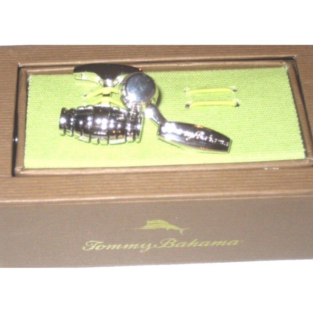 Tommy Bahama Men's Silver Barrel Basket Woven Cufflinks Classic Free Ship NIB - Picture 3 of 3